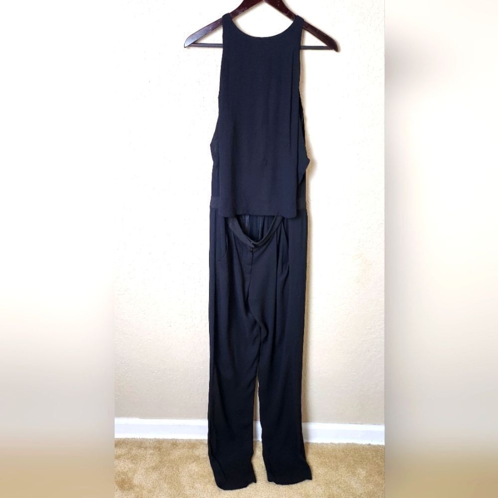 A.L.C. Joanna Wool Silk Blend Jumpsuit Womens Black Size 4